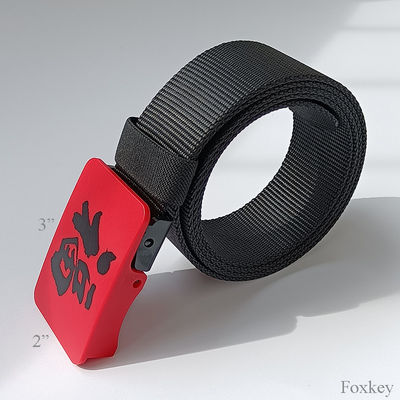 Advertisement Custom Mens Belts Nylon Webbing Belt Full Color Logo Print